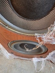 Vintage Set of Two Altec Lansing 508 Speakers TALL HEAVY Woodgrain 41″ AWESOME