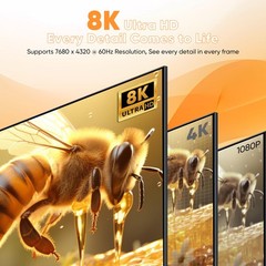8K Displayport Cable 1.4 6.6FT GoldPlated 8K@60Hz 32Gbps HDR 3 Pack