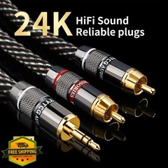 YYTCG 1.64ft RCA to 3.5mm Audio Cables OFC Gold Plug