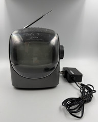 GPX Mini CRT TV 5″ Portable B&W Retro Gray TVP2CT Works! See Video!