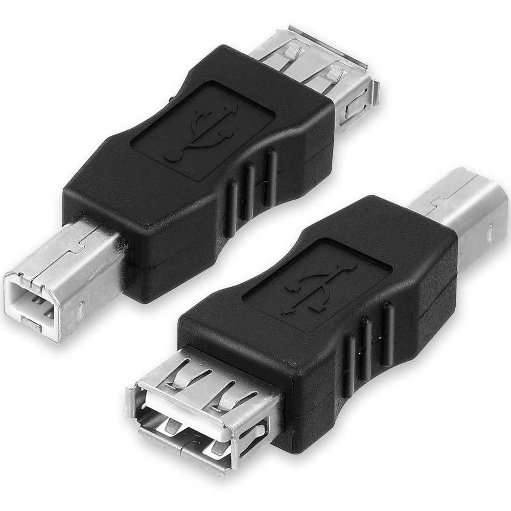 2 Pcs 2.0 A Female to USB B Male Printer Converter – USB A to B Adapter – AF/…