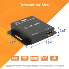J-Tech Digital HDMI Extender Over Single Ethernet Cat5e/6/7 1080P Up to 1080P…