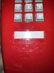 Cortelco 2554 Red Wall Phone Vintage Push Button Bell Ring Retro Mod TESTED USA