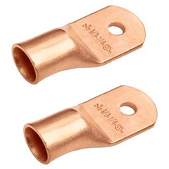 2pcs 4/0 AWG 1/4″ Stud Copper Wire Lugs, Ring Terminals, Battery Cable Ends, …
