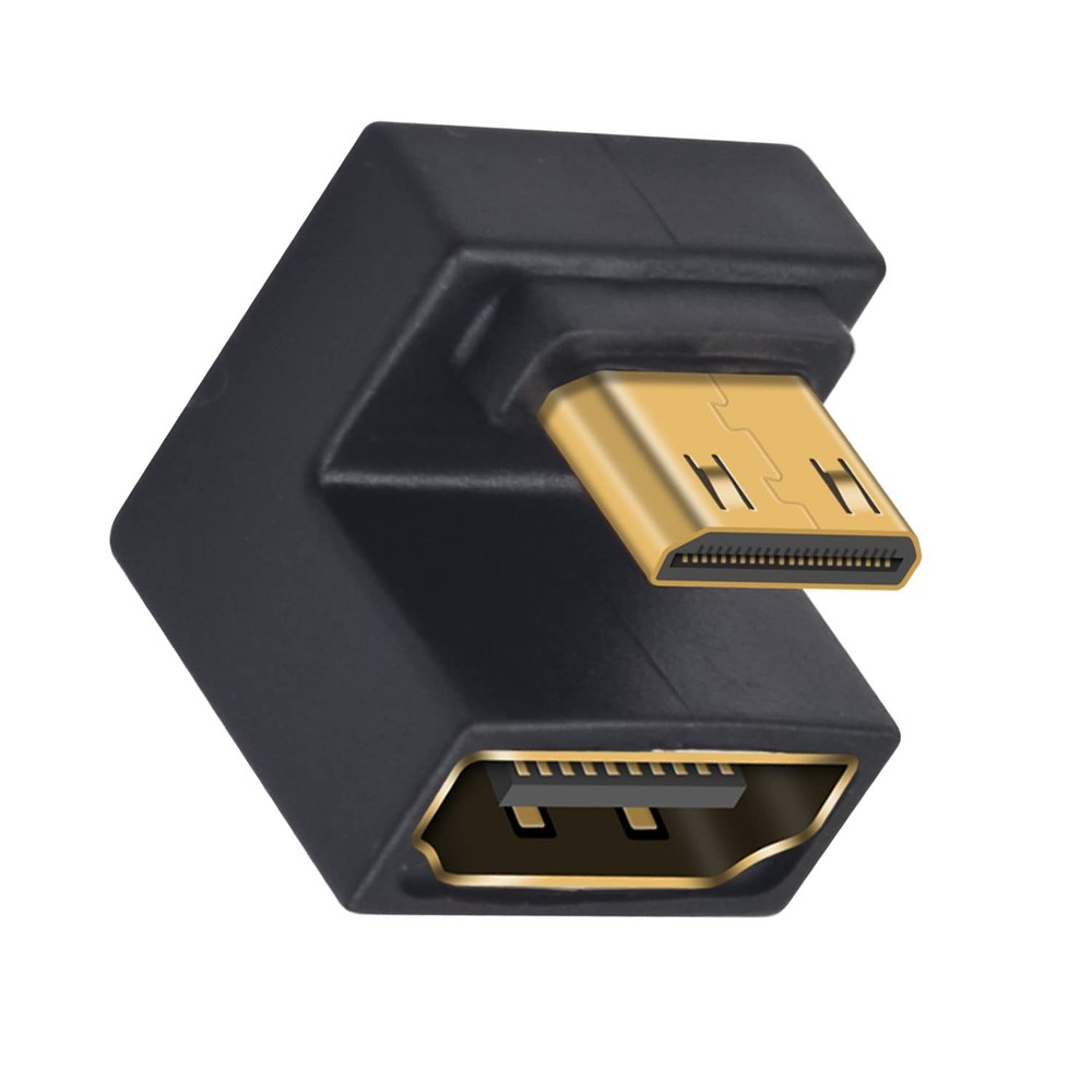 Duttek 8K U Shaped Up Angle Mini HDMI to Adapter 1 Pack, 48Gbps Black