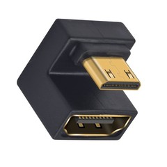 Duttek 8K U Shaped Up Angle Mini HDMI to Adapter 1 Pack, 48Gbps Black