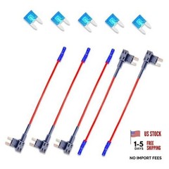 5 PCS Car Fuse Tap, Copper Mini Fuse Tap Connector Add-a-Circuit Fuse, Fuse