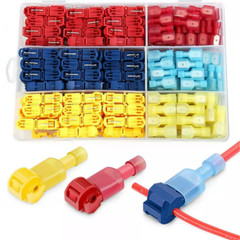 240PC SPADE TERMINALS T-TAP ELECTRICAL WIRE CONNECTOR ASSORTMENT KIT 120 PAIRS