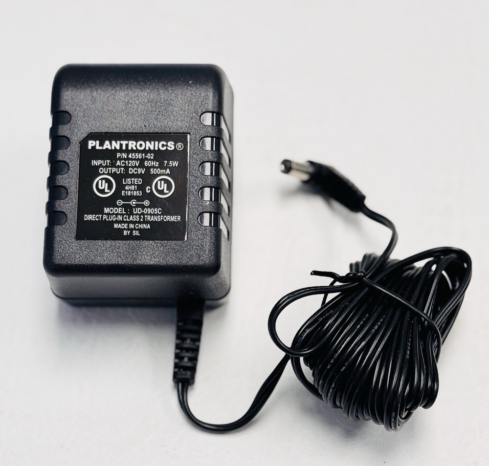 NEW Plantronics 45561-02 UD-0905C 120V AC Power Adapter 500mA