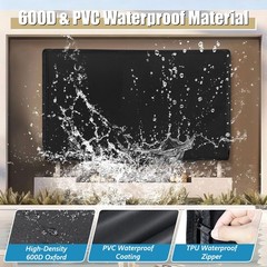 Outdoor TV Cover 600D Heavy-Duty Waterproof UV Protector for 32-65″ Flat Screen