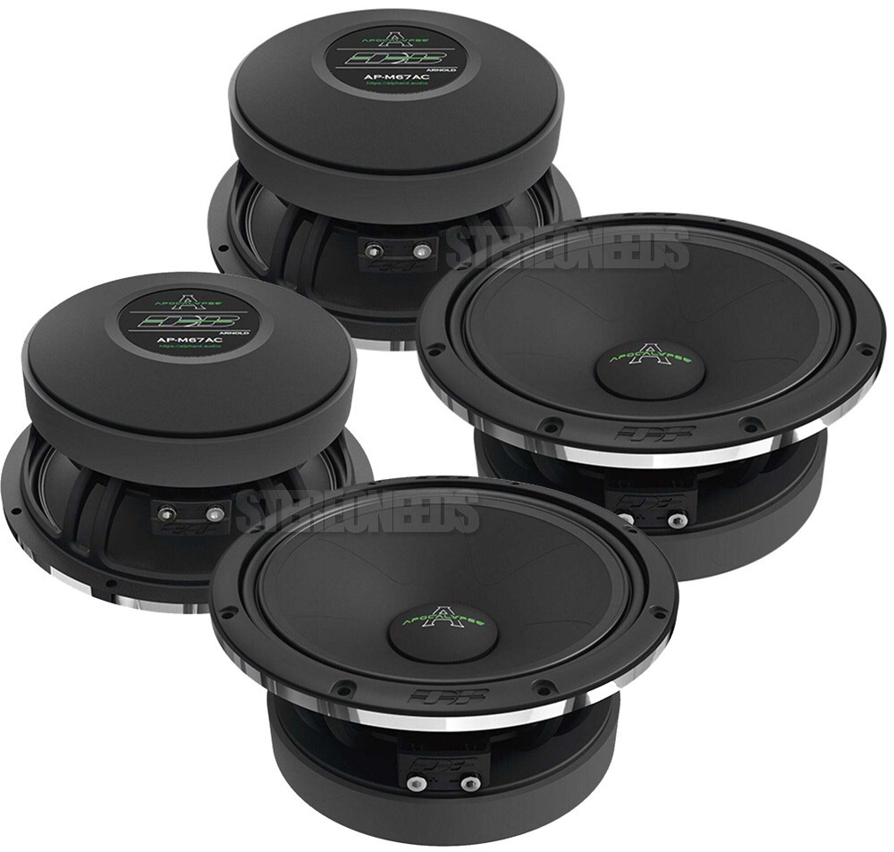4x NEW Deaf Bonce Arnold 6.5″ Midrange Speakers 4 Ohm Apocalypse AP-M67AC 2 Pair