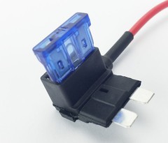 Standard ATC/ATO Blade Fuse Tap Dual Circuit Adapter 16 AWG Wire 15A Fuse 12/24V