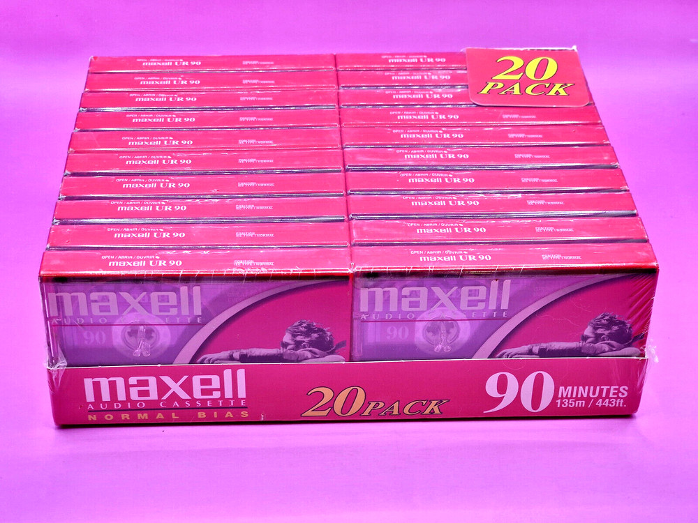 MAXELL UR 90 INDONESIA 20PACK Blank Audio Cassette Tape (Sealed) New!