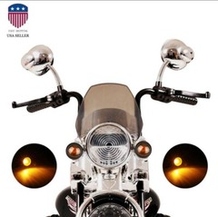 2Pcs Amber Bullet Motorcycle Turn Signal Light Indicator Blinker Lamp