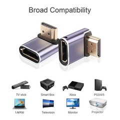 PNGKNYOCN 90 Degree HDMI Adapter 8K，2 Pack Right Angle 48Gbps HDMI 2.1 Male t…