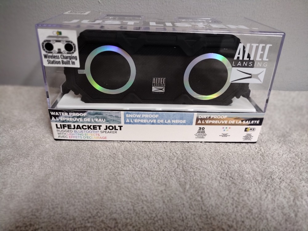 NEW Altec Lansing Lifejacket Jolt Waterproof Bluetooth Speaker- Black – 30 hours