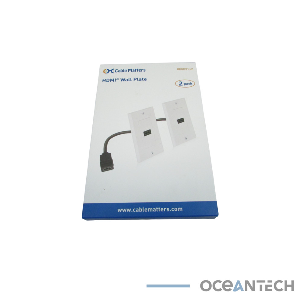 New Cable Matters 2-Pack 1-Port HDMI Wall Plate in White 800031×2