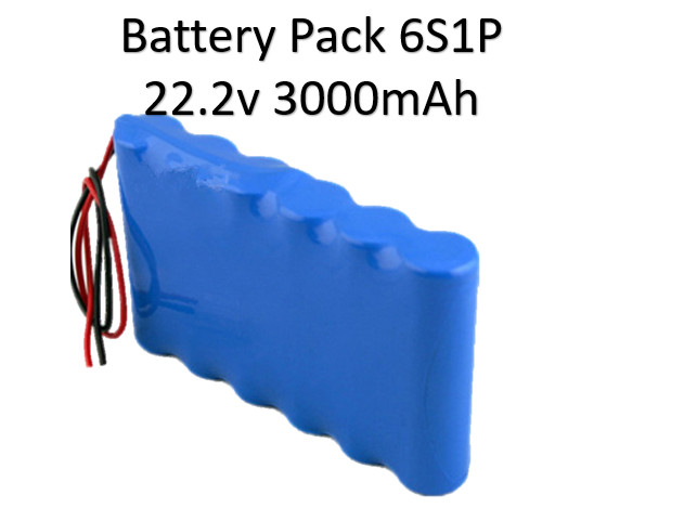22.2v 3000 mAh Li-ion battery pack 6S1P