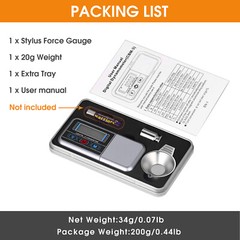 Professional 0.005g/100g Turntable Stylus Force Gauge Scale for Phono Cartridge