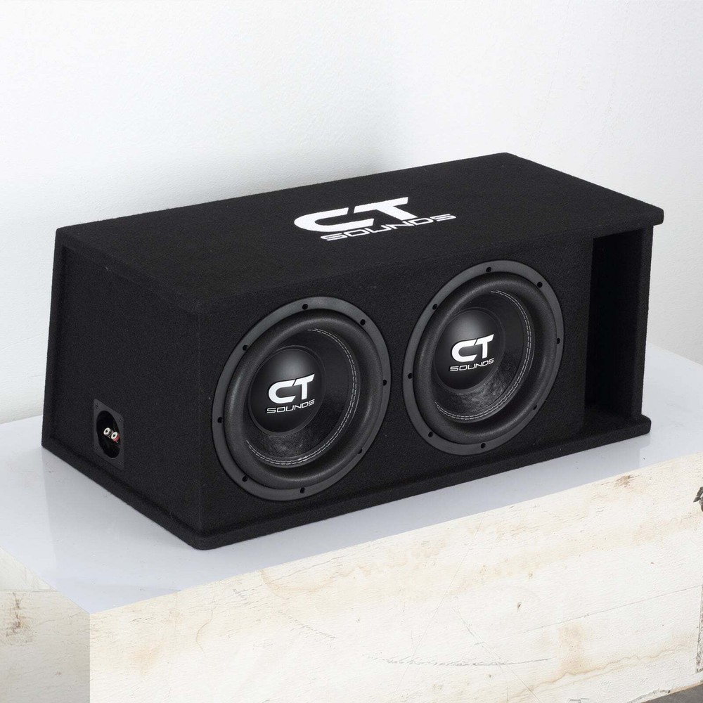 Used CT Sounds TROPO-2X10D4 Dual 10″ 2600W Loaded Ported Car Subwoofer Box