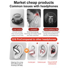 TWS Earbuds 40Hr LCD Touch Screen Noise Cancelling Bluetooth 5.4 Wireless IPX7