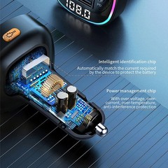 Bluetooth 5.0 Car Wireless FM Transmitter Adapter USB PD Charger AUX Hands LOT