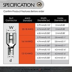 Conext Link QDUF-110R25 Uninsulated Quick Disconnect 0.110″ 22-18 Gauge