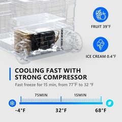 12V Car Refrigerator Electric Cooler DC/AC, -4℉~68℉, Freezer Cooler with Wheels