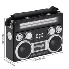 Solar Rechargeable Portable Bluetooth Radio with AM/FM/SW 3-Band Radio RETROBOX