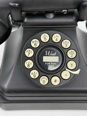 Crosley Model CR62 Classic Desk Phone Black Push Button Land Line Rotary NWOP