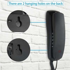 Black Corded Telephone Landline Phone for Home Office Desk Wall Mountable New