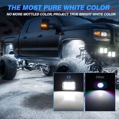 MICTUNING C2 Curved 12 Pods Pure White LED Rock Lights Truck Underglow Neon Kits