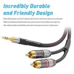 3.5mm Male to 2Male RCA Cable AUX to RCA Splitter Wire for HIFI Audio System