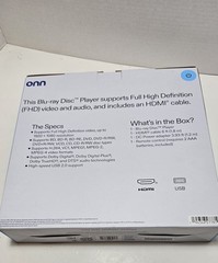 ONN Blu-ray Player HD Video Output up to 1920×1080 pixels 100147615 Black
