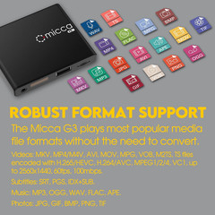 Micca G3 2K Quad-Hd Digital Media Player for USB Drives and Microsd Cards, Digit