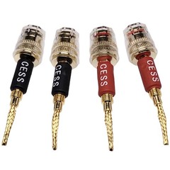 CESS-220 Pin Banana Plug to 4Mm Female Banana Jack Speaker Wire 4 Pack