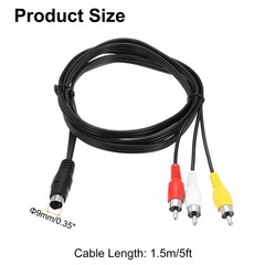S Video Cable 5ft 4 Pin S-Video Male to 3 RCA Male Composite Adapter Converter