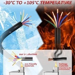 100FT 7 Way Trailer Wire 10/2 12/1 14/4 AWG Multi Gauge -30°C to 105°C CCA Tradi