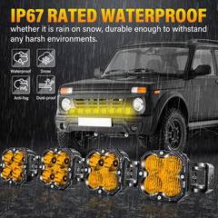 52 Inch 240W Amber Straight Curved Adjustable & Linkable LED Light Bar with Wiri