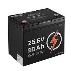 Uimoso 24V 50Ah LiFePO4 Lithium Battery with Bluetooth and 30A BMS