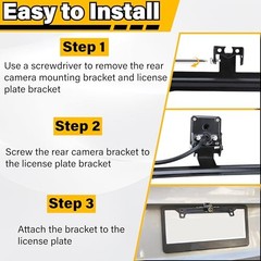 Backup Camera License Plate Mount, Rear Camera Back up Bracket, Universal Car