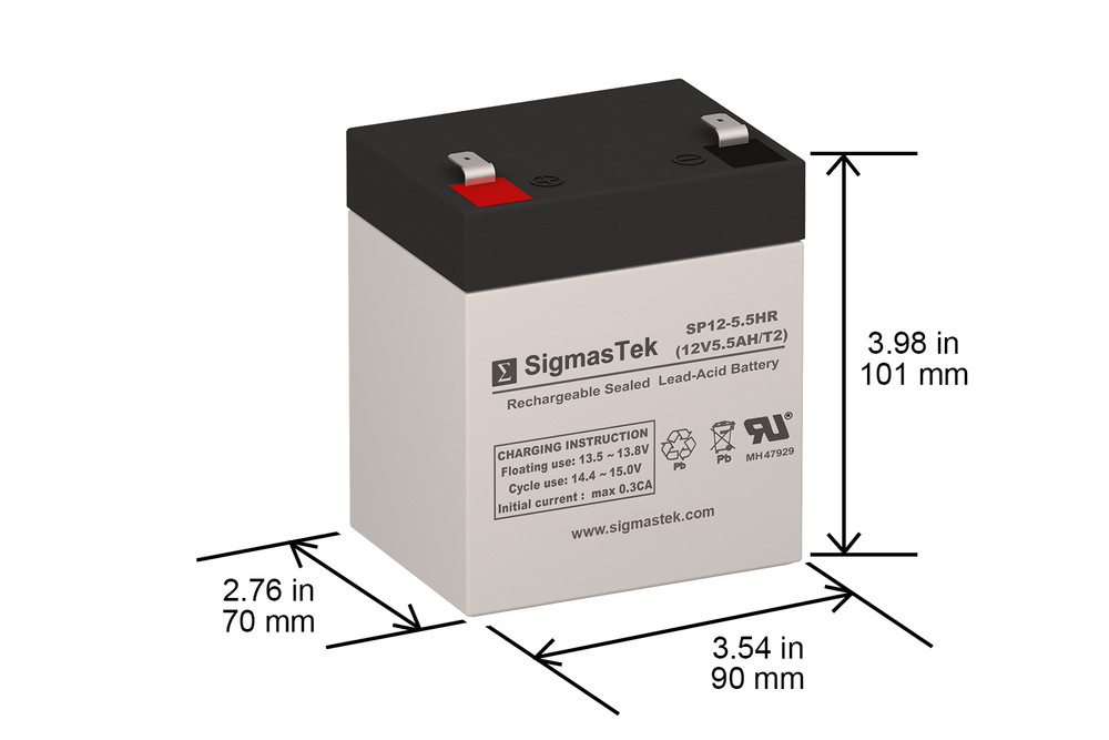 12V 5AH Battery Replacement for Mighty Max ML5-12 by SigmasTek