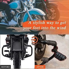 1″,1.25″Highway Footpegs, Adjustable Highway Peg w/ 3 Black and Rubber Style