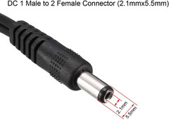 Uxcell 1 Male to 2 Female 5.5Mm X 2.1Mm 32Cm DC Power Splitter Cable for Router,