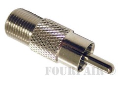 RCA Male Plug to F Female Coax Jack Adapter Connector Cable Coupler RG59 RG6 New