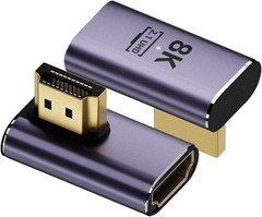 8K@60Hz HDMI Angled Adapter (2 Pack), 90 Degree Left and Right HDMI 2.1 Male to