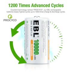 Lot D C Cell Size Rechargeable Batteries High Capacity NiMH /LCD Battery Charger