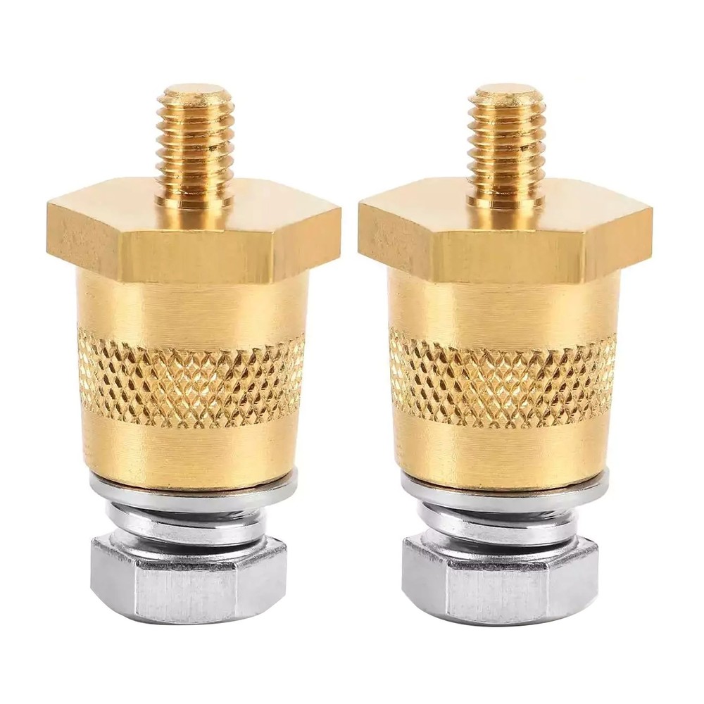2pcs Car Battery Connection Terminals Brass Battery Poles Adapter 6mm Thread