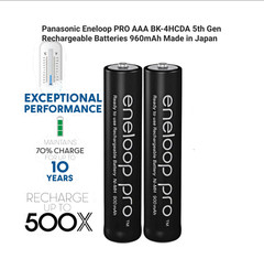 Panasonic Eneloop PRO AAA BK-4HCDA 5th Gen Rechargeable Batteries 960mAh – Japan