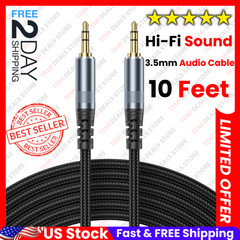 AUX Cable 10Ft, 3.5Mm Audio Cable Long Aux Cord Male to Male 10 Feet Auxiliary H